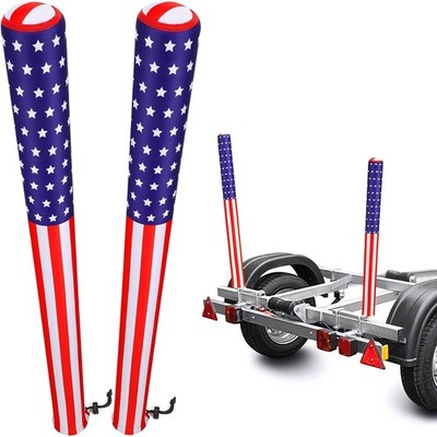 2PCS 48'' USA Boat Trailer Guide Pole Cover, Heavy Duty Neoprene Canvas Boat Trai
