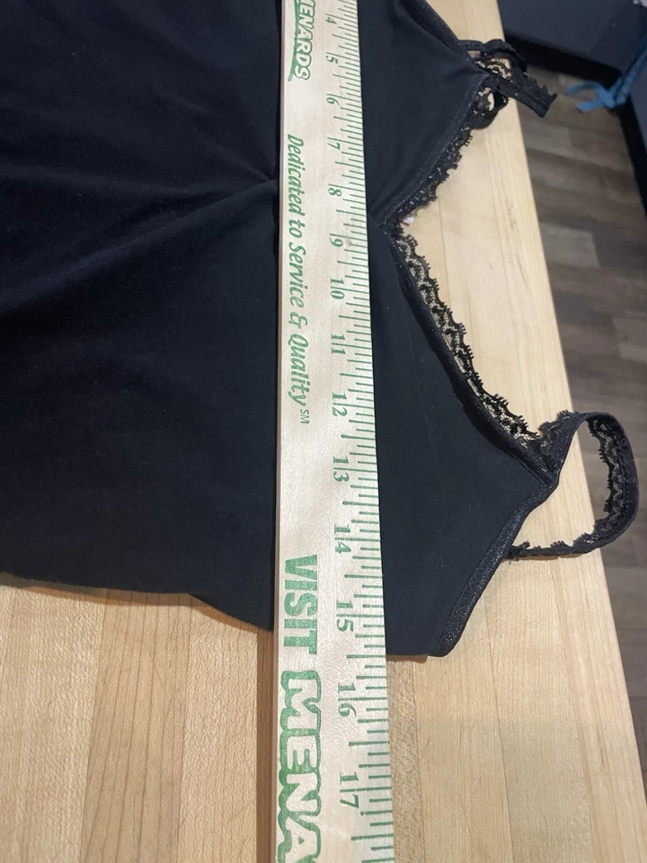 Camiseta sin mangas No Boundaries Juniors Y2K Cami XL negra con ribete de encaje retro caprichoso indie Foto 3 de 4