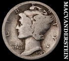 1919-S Mercury Dime- Silver- Scarce Better Date No Reserve #J1863