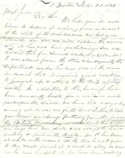 1833 Letter Boston Druggists forced to hire the "feminine gender", to Concord MA