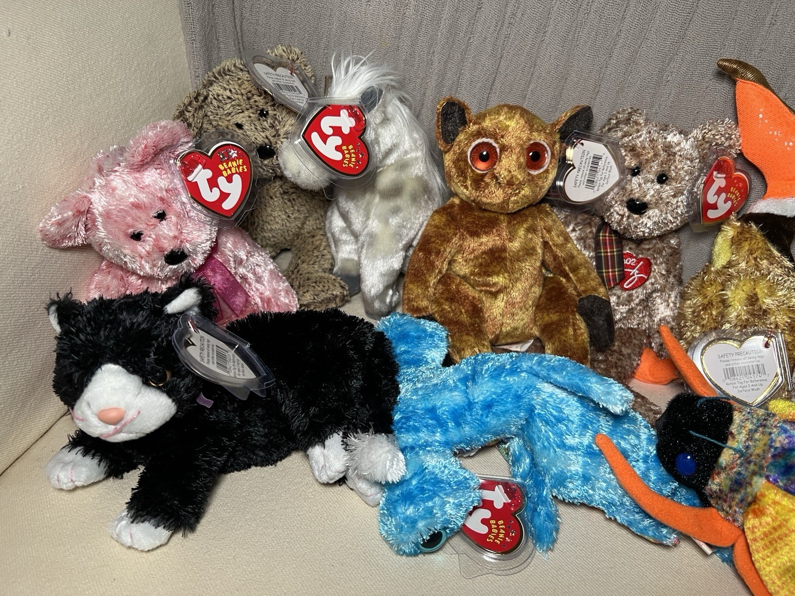 TY Beanie Babies Lot of 12 Some Less Common Booties Lightning Pounds More NEW