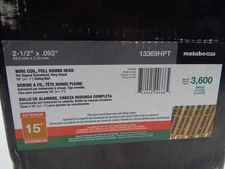 Metabo 15 Degree 2-1/2” x .092” Siding Nails Wire Coil Full Round Head 3600Pcs