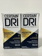 2x Certain Dri Prescription Strength Clinical Antiperspirant Roll-on Exp 09/26