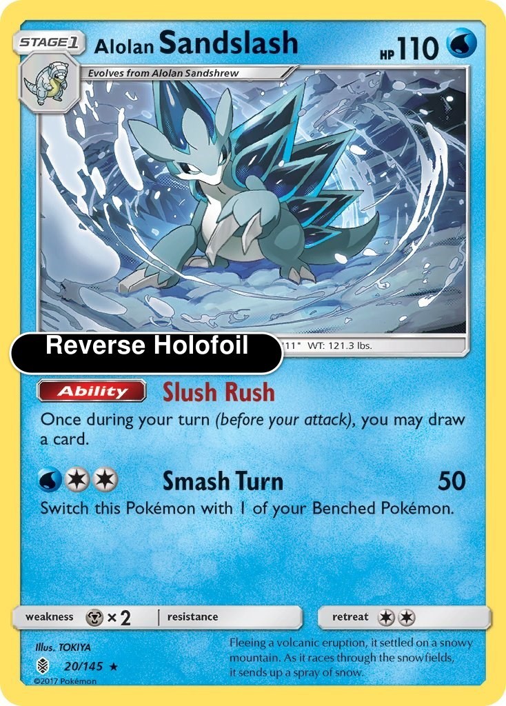 Pokemon - Alolan Sandslash - Reverse Holofoil [SM02 - 20/145 Near Mint]