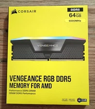 Corsair VENGEANCE RGB 64GB (2x32GB) DDR5 DRAM 6000MT/s CL30 Memory Kit (Gray)