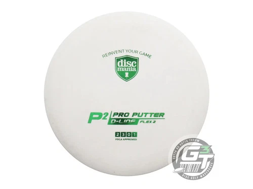 USED DiscMania D-Line Flex 2 P2 173g White Green Foil A Putter Golf Disc