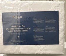Bedsure Duvet Cover Set Full/Queen 90x90 White 100 Polyester New Sealed
