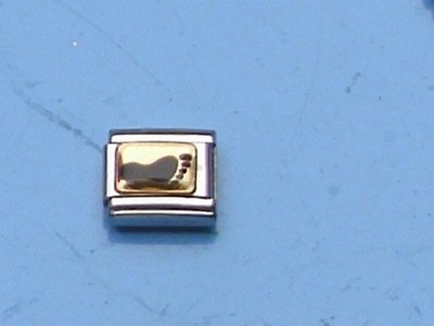 Original Nomination Gold Emaille Modul +++ FUSS SPUR schwarz  +++  guter Zustand