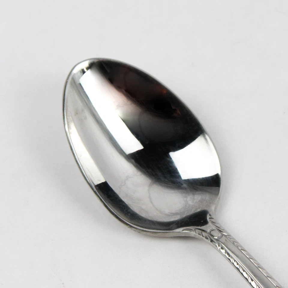 Lote de 5 cucharas soperas ovaladas Hampton Silversmiths Rachelle-Frost (ino inoxidable) Foto 3 de 4