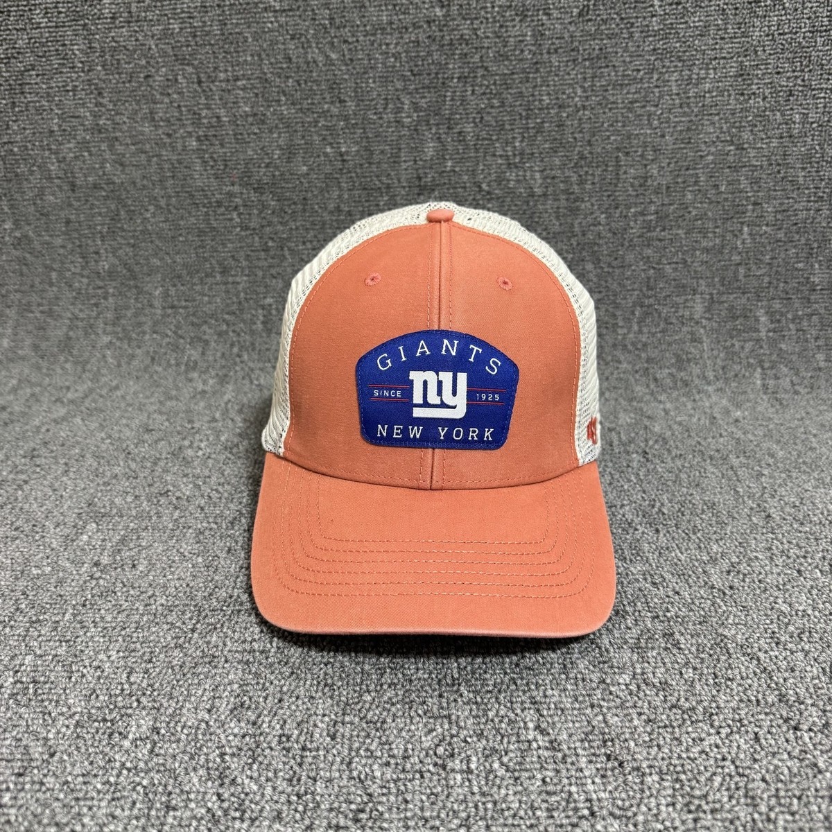 '47 Brand New York Giants Trucker Snapback Coral White OSFA NFL Mesh Back Hat
