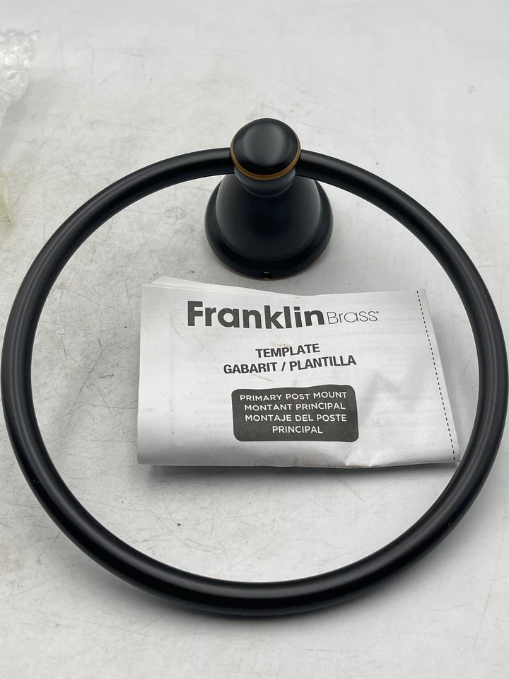 Franklin Brass Kinley Towel Ring Oil Rubbed Bronze Wall Mount Bath Hardware - Image 3 of 4