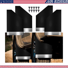 Universal Mud Flaps 4pcs Black Trucks Cars Suvs Vans Night Reflectors Front And Universal Mud Flaps 4pcs Black Trucks Cars Suvs Vans Night Reflectors Front And
