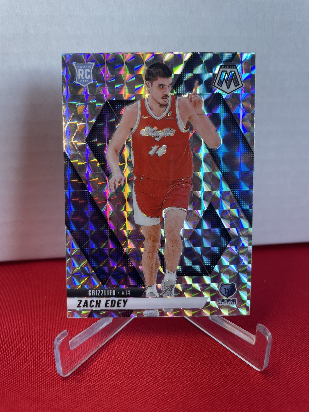 2024-25 Panini Mosaic - Rookies Zach Edey #248 Silver Prizm (RC) Grizzles