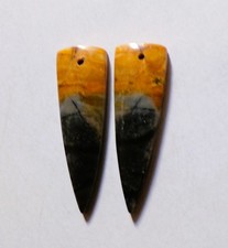 22.80 Cts Natural Picasso Jasper Drilled Cabochon Match Pair Gemstone 34X10.6MM