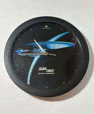 Star Trek The Next Generation Enterprise Wall Clock, 11” Centric 1992, Tested