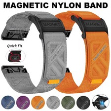 Magnetic Nylon Watch Strap Band For Garmin Fenix E 8 7 7X 6 6X Pro 5 5X Plus 3HR