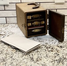 Vintage Barnett  Jaffe Baja 35mm Slide Case 3 Drawer USA 1950s W/ Slides