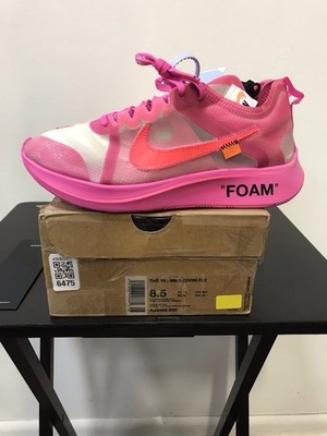 Nike Zoom Fly SP Off-White The 10 Series Size 8.5 Tulip Pink Racer Pink