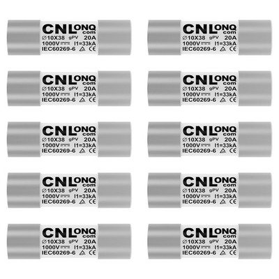 10 PCS 20 Amp 1000V DC gPV Solar PV Fuse Link 10x38mm 33kA Breaking Capacity
