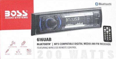 BOSS 616UAB Car Stereo, Bluetooth, AM/FM Radio, MP3, USB, Aux In