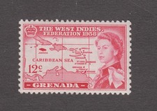 Grenade 1958. Antilles. Inauguration Fédération Britannique des Caraïbes. carte sc 186