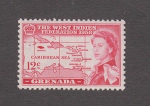 Grenada 1958. West Indies. Inauguration British Caribbean Federation. Map Sc 186