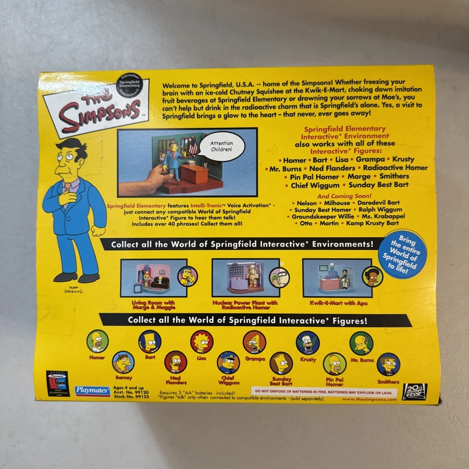 🔥🔥THE SIMPSONS 2001 INTERACTIVE PRINCIPAL SKINNER NEW SEALED PLAYMATES🔥🔥 - Image 2 of 2