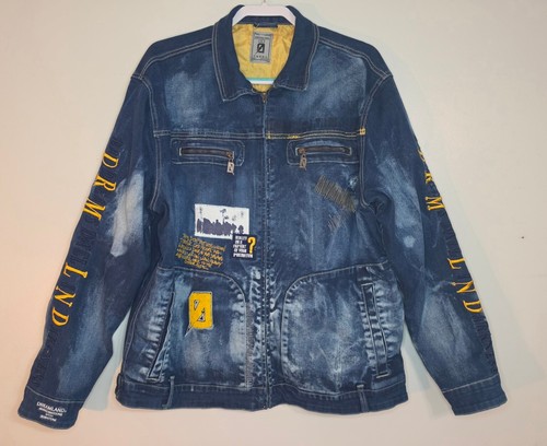 Dreamland Nightmare Division Denim Jacket XL Patchwork Night Shift Streetwear