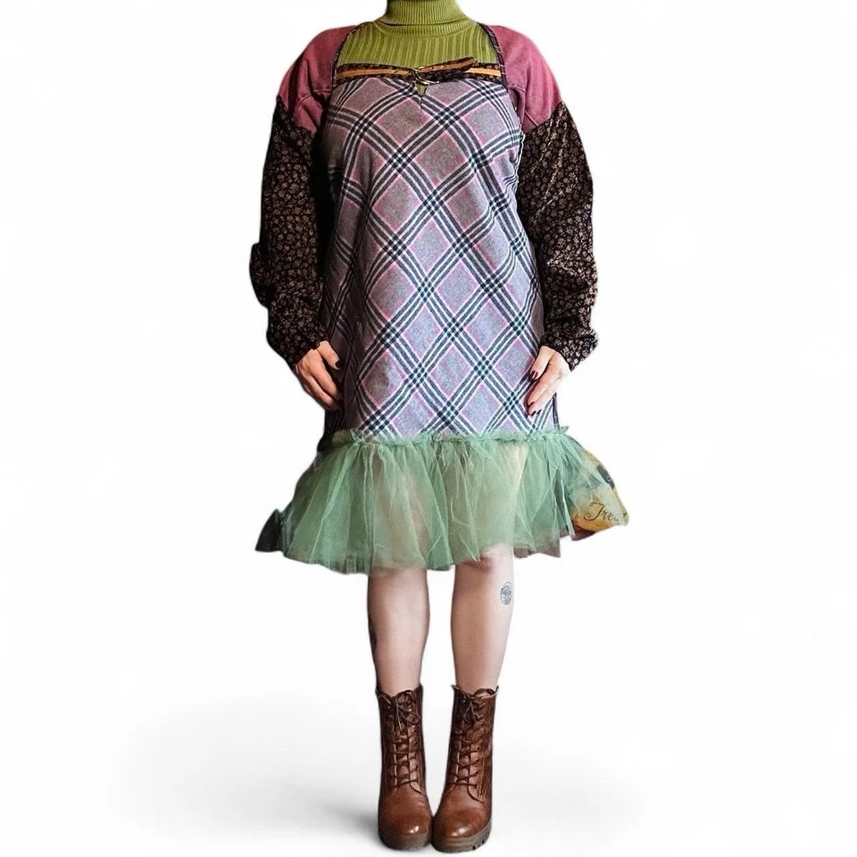 Handmade/Reworked Quirky & Crafty Punk Dress M/L - Image 2 of 4