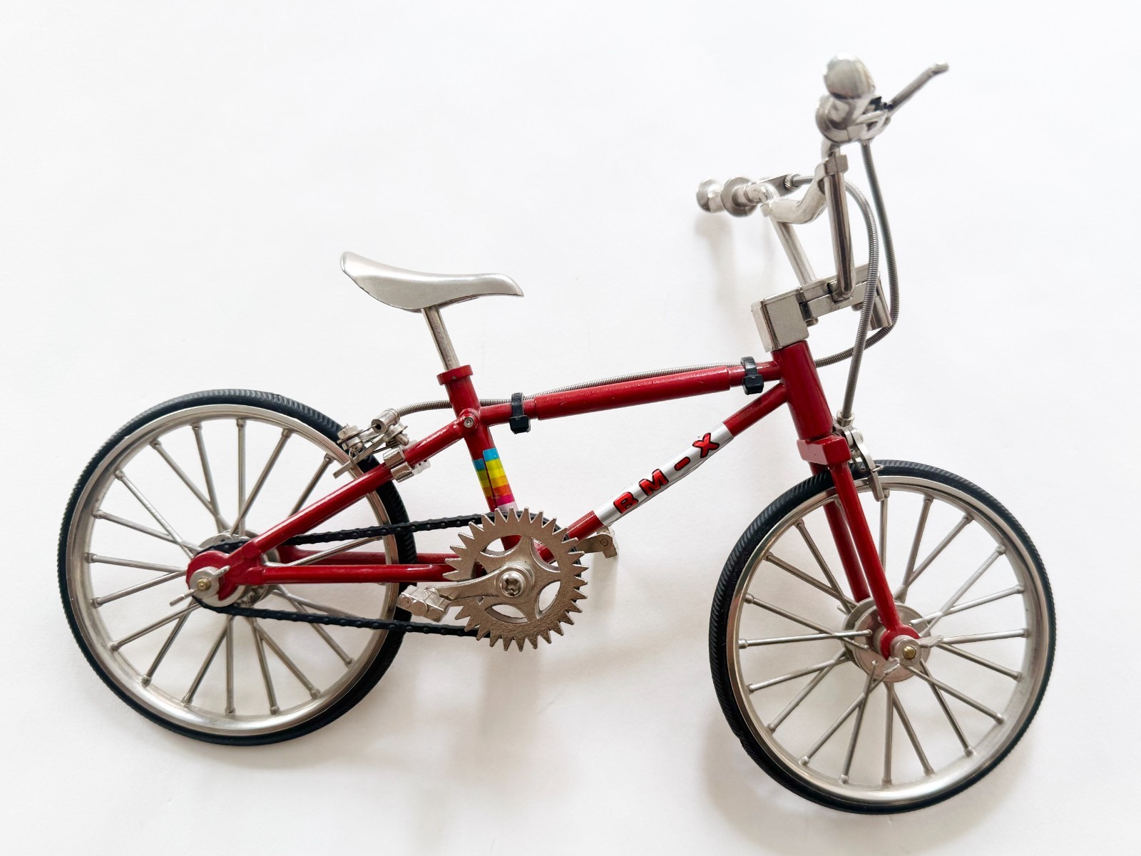 Miniature Bike BMX Bicycle Metal Red Chrome Vintage Function