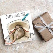 Fat Rat Birthday Cake Card - Happy Cake Day