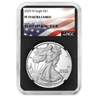 2025-W Proof $1 American Silver Eagle NGC PF70UC Flag Label Retro Core