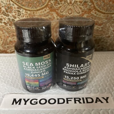 Sea Moss Multivitamin & Shilajit Power Combo 60 Caps Ea Exp 9/26