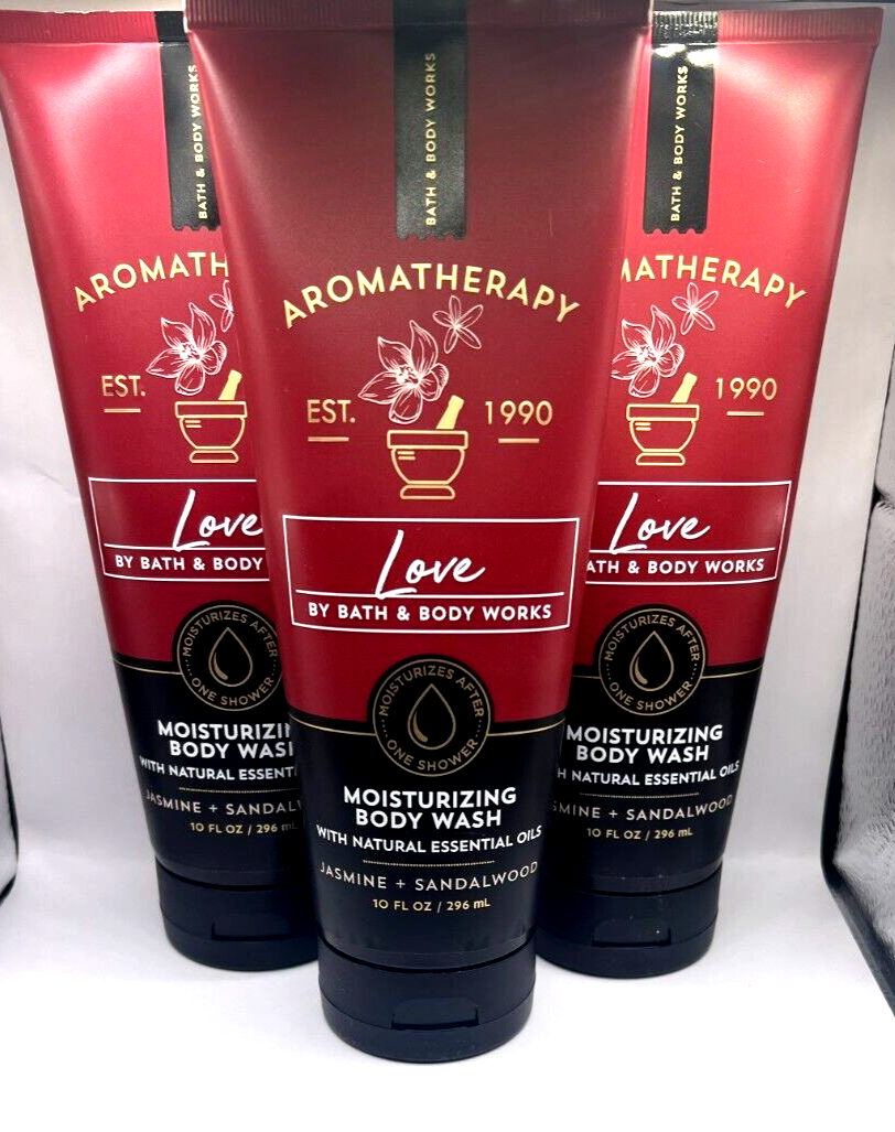 BATH AND BODY WORKS AROMATHERAPY JASMINE & SANDALWOOD BODY WASH 10 OZ