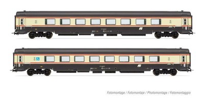 Rivarossi 2-tlg. Set Gran Confort 1985 Großraumwagen,FS Bandiera-Lackierung, Ep.