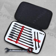 Red Pro 10 Piece Silent Gearless Ratchet Spanner Set In Soft Case 8-19mm