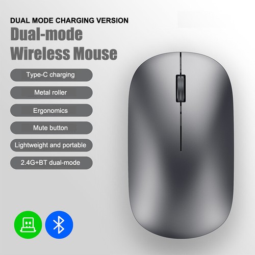 Bluetooth Mouse 2.4G Wireless Mouse Silent Mouse Ergonomic Gaming Office Mice*Q - Photo 2/19