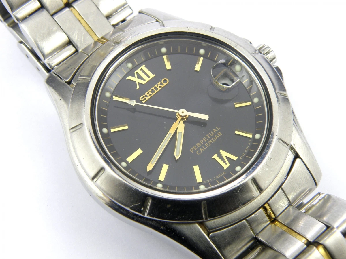 Men s Seiko Perpetual Calendar 8F32 0079 Watch 100m