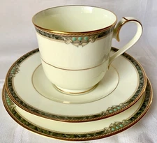 SOPHISTICATED NORITAKE COVINA TRIO: CUP, SAUCER, PLATE, EXCELLENT CONDITION