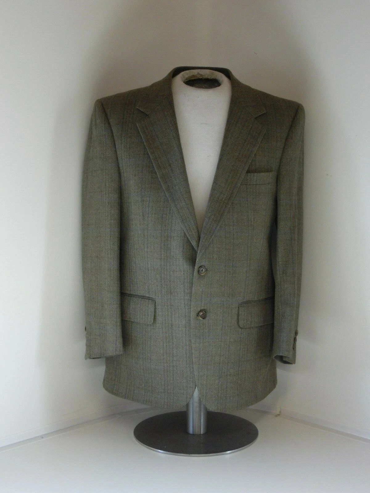 Blazer cappotto sportivo uomo Burberrys lana marrone chiaro dolore finestra 42 regular