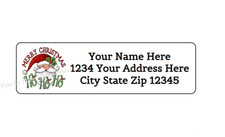 30 HO HO HO SANTA CHRISTMAS PERSONALIZED RETURN ADDRESS LABELS 1 in X 2.625 in