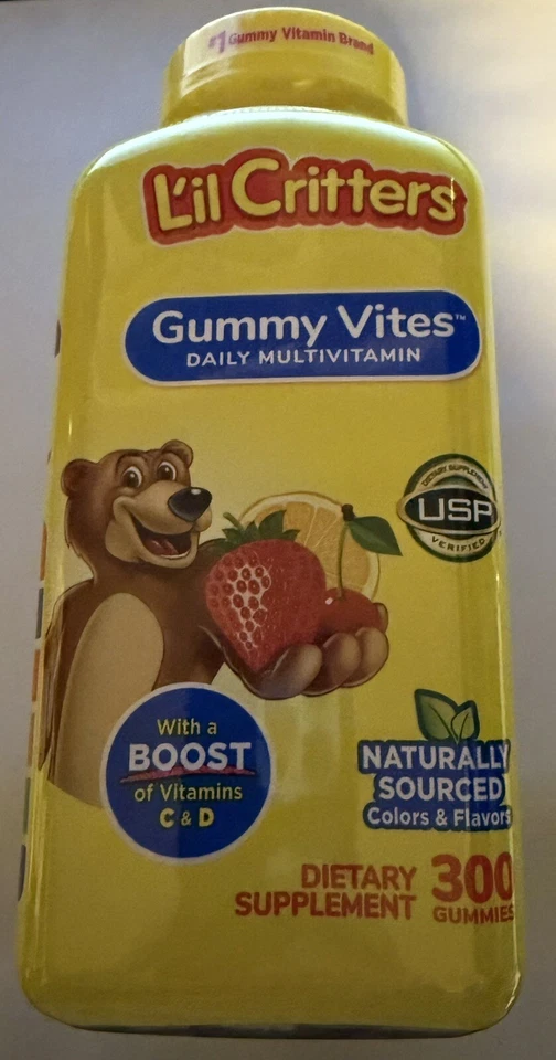300 Lil Critters IMMUNE GUMMY VITES Diario Multi Vitaminas A B C D E Gomitas de Zinc Foto 4 de 4