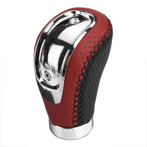 5 6 Speed 3 Cap Manual Gear Shift Knob Shifter Stick Lever Black Red PU Leather - Picture 8 of 16
