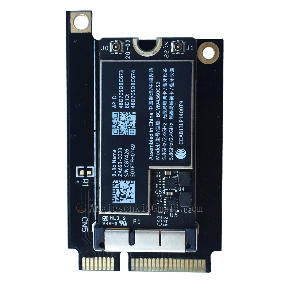 802.11AC BCM94360CS2 Flughafen WiFi WLAN Karte Bluetooth 4.0 & PCI-E Adapter & Antenne - Bild 4 von 4