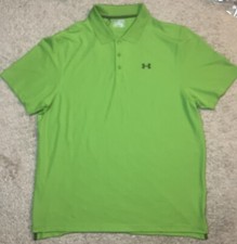 Mens Under Armour Tech UA Golf Polo Shirt Navy Blue Performance SS Loose Fit