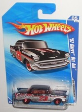 2010 Hot Wheels '57 Chevy Bel Air 103 Edelbrock HW Performance Black Silver MOC
