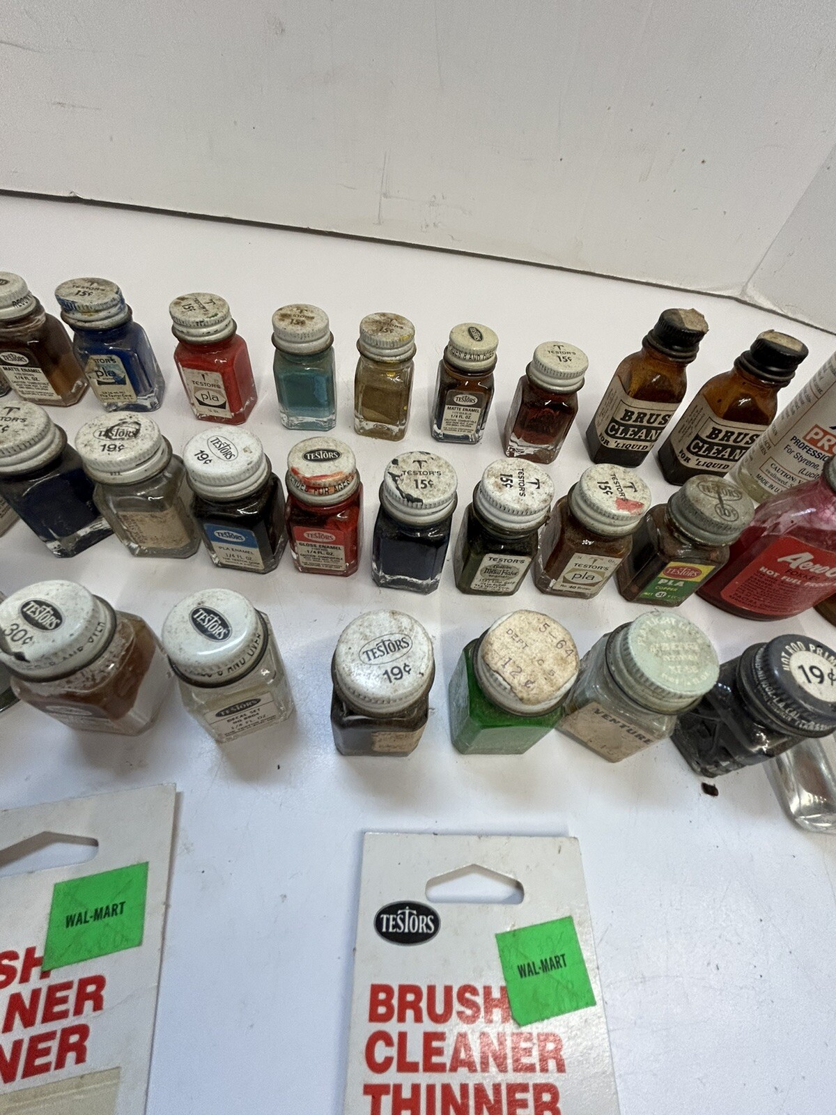 Vintage lot of 35 + Testors Model Paint Etc. Brush Cleaner Thinner and