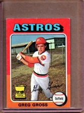1975 TOPPS MINI GREG GROSS # 334 (EX-EX/MT) CREASE FREE