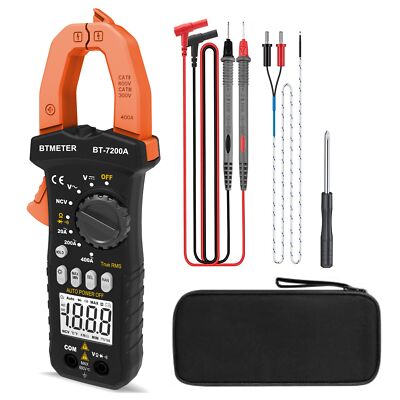 BTMETER Multimeter mit Stromzange: 600V, Messung von Strom & Widerstand