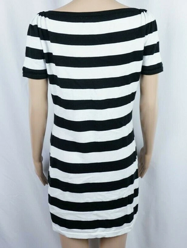 Vestido Suéter Vintage Paul & Joe Paris Blanco y Negro Lana Flamenco Seda Talla 4 Foto 2 de 4